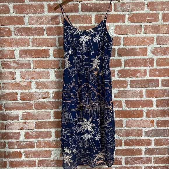 OLD NAVY summer vibes Farris wheel vacation boardwalk printed sun dress - Picture 2 of 8